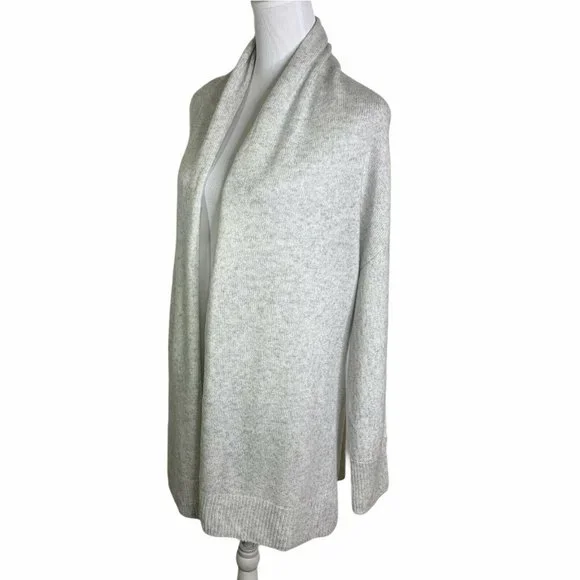 VINCE Gray Cashmere Wool Waist Tie Shawl Collar Cardigan Sweater Womens L New